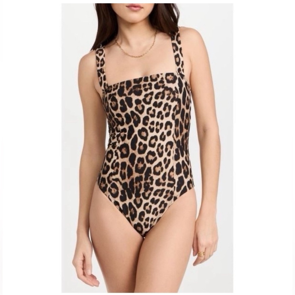 Good American Brown Black Contour Leopard Animal One-Piece Swimsuit Sz 4XL